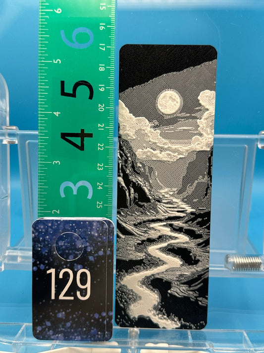 Bookmark #129, Volcanic River in Moonlight