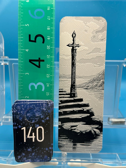 Bookmark #140, Cross Overlooking Lake