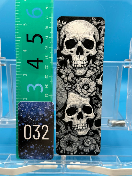 Bookmark #32, Skulls And Flowers