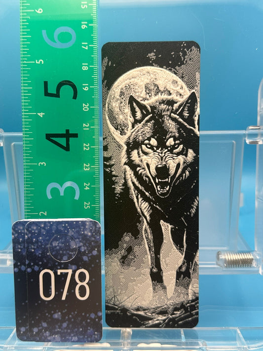 Bookmark #78, Wolf in Moon